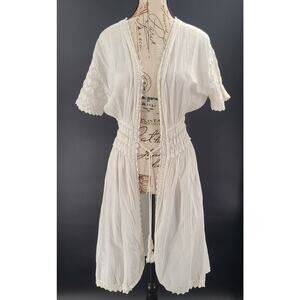 Seaspice resort wear women's cover all white Size Large  100% cotton crochet